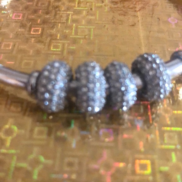 NWOT silver tone cuff with round charms - Picture 2 of 3